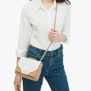 Kate Spade crossbody cream & tan with gold chain straps